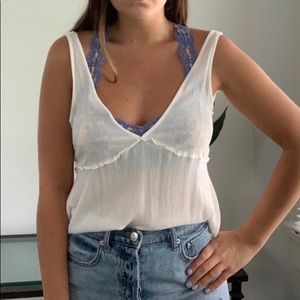 Free people white top. Size small. Worn once.